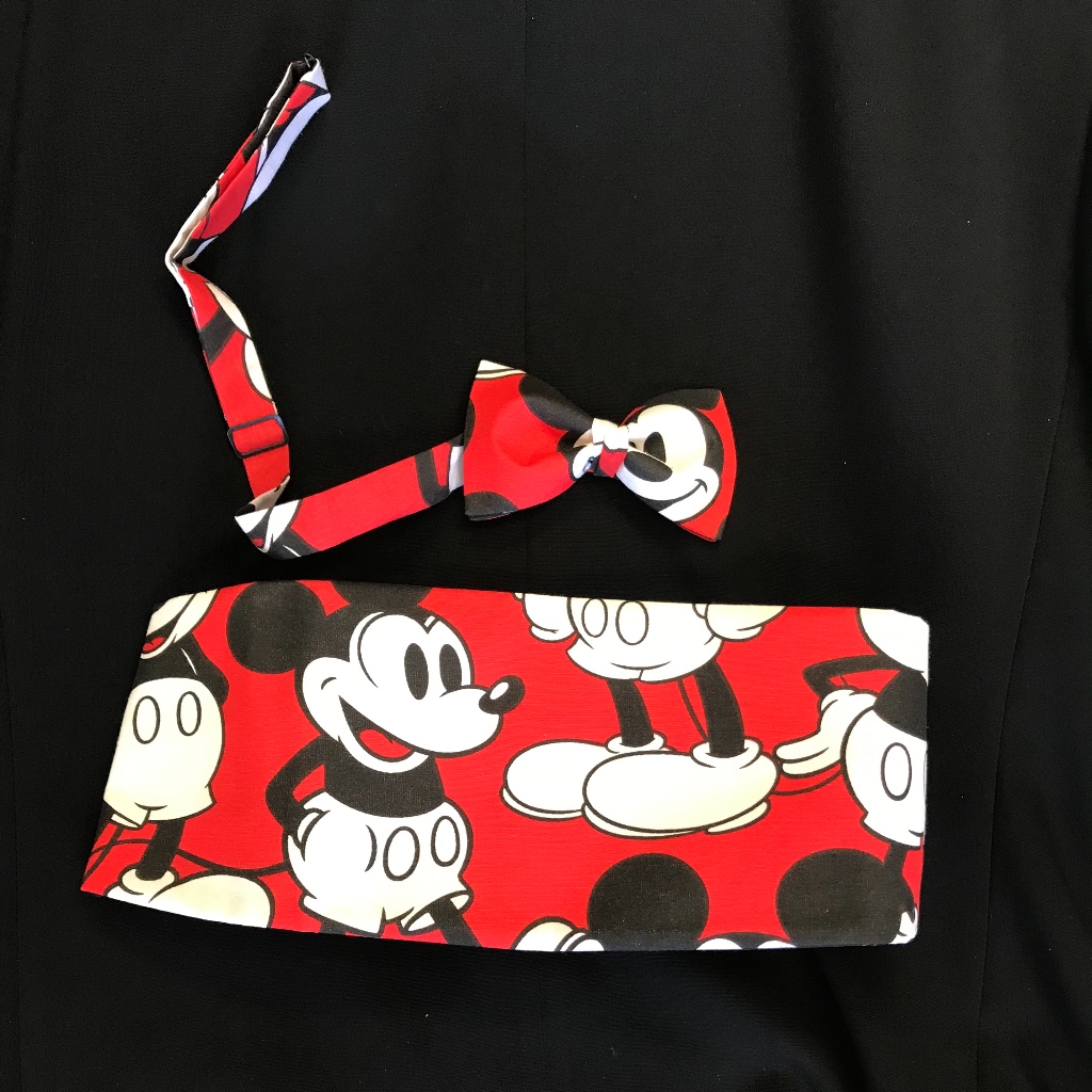 Classic Mickey Mouse Tuxedo Cummerbund And Tie Set